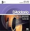 Pack de 3 juegos de cuerdas para guitarra acústica D'ADDARIO EJ13-3D