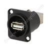 Conector panel metálico negro USB A 2.0 CLIFF UK