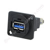 Conector panel metálico negro USB A 3.0 CLIFF UK