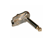 6.35mm (1/4") 90º mono flat plug. Golden tip