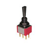 DPDT ON-ON-ON toggle switch, black flat lever. MEC