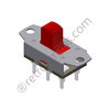 Conmutador deslizante DPDT ON-ON, actuador rojo, PCB, CW Ind. USA