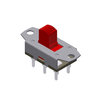Chave deslizante (Slide switch) DPDT ON-ON, atuador vermelho, PCB, CW Ind. EUA