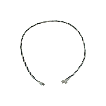 Paar geflochten kabel (weiß/schwarz) für lautsprechern. Inklusive Faston klemmen