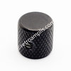 Botón potenciómetro Ø20x19mm, metálico, cabeza plana. Para eje liso 1/4". Color negro
