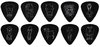 Set 10 "Joe Satriani signature" picks, svart färg. Medium kaliber (0.70mm). D'ADDARIO®