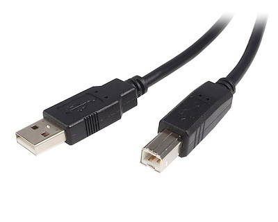 Câble USB 2.0 24 AGW (type "A / type "B"), noir, 1.5mt