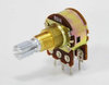 H&K Stereopotentiometer, geriffelte achse, Ø6x20mm 18T, PCB, B50K