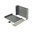 Caja de plástico ABS 225x165x65mm gris oscuro con panel blanco.