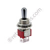 DPDT ON-ON-ON toggle switch, red, XL actuator.