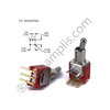 SPDT ON-ON "threadless" short subminiature toggle switch, gold, PCB, 90º