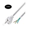 Cable alimentación IEC tela, "Schuko / sin conector", 3mt