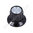 Botón potenciómetro Ø14.8x15mm negro acanalado con falda. Para eje liso Ø6.3mm